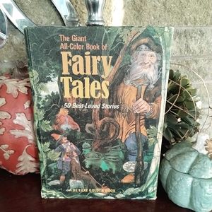 Rare Vintage The Giant All Color Book of Fairy Tales 50 Best loved Deluxe Golden